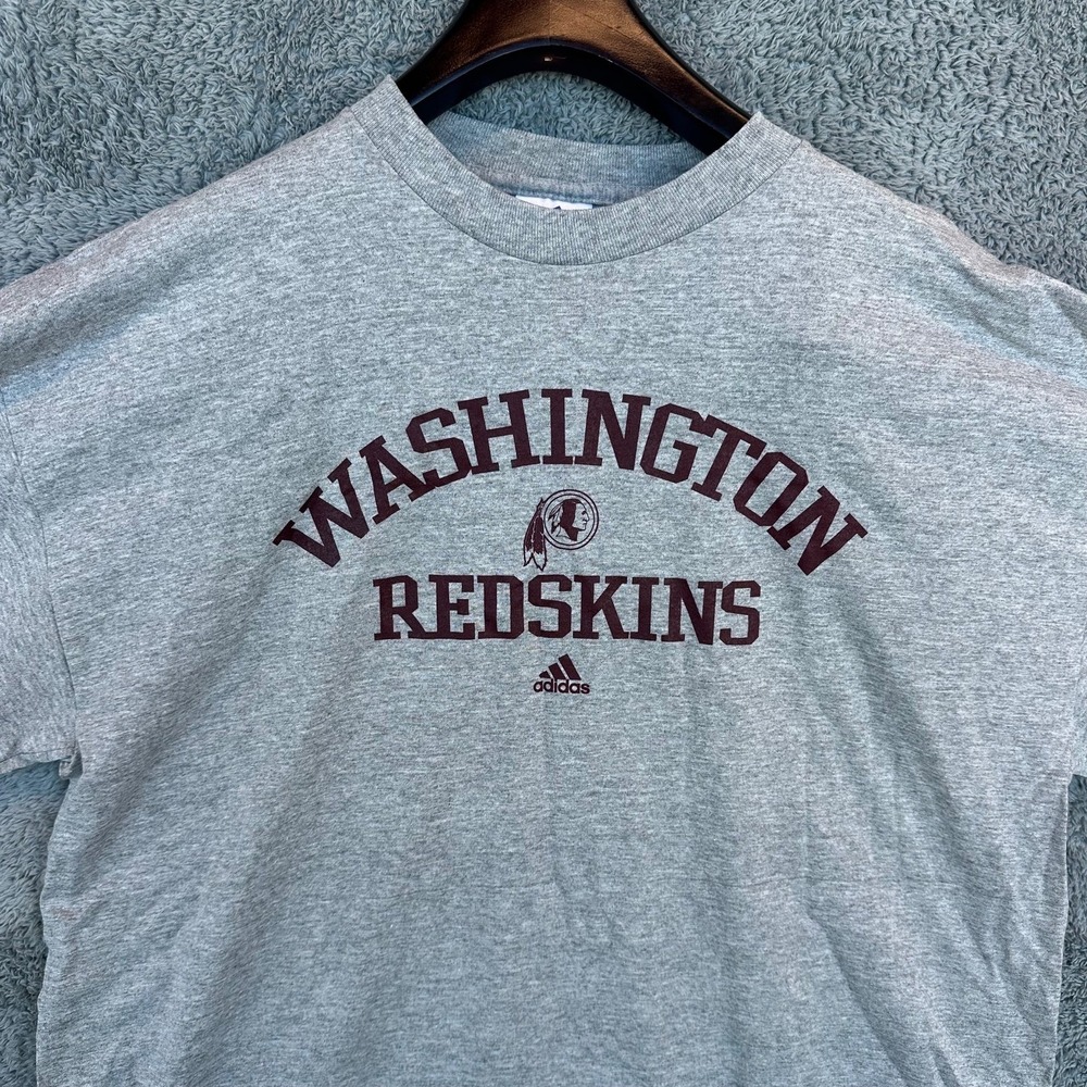 Washington Redskins T-Shirt Mens XL Gray Vintage Adidas Made in USA NFL Football